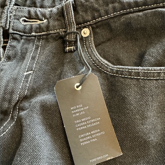 Black jeans - slim leg, mid rise, cotton - Picture 5 of 7